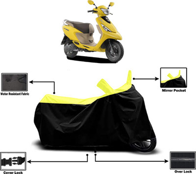 Amexride Two Wheeler Cover for TVS(Scooty Zest 110, Yellow)