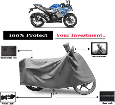Amexride Two Wheeler Cover for Suzuki(Gixxer SF 250, Grey)