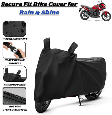 Delphinium Waterproof Two Wheeler Cover for Honda(SR 160, Black)