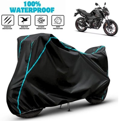 favy Waterproof Two Wheeler Cover for Hero(Xtreme 160 R, Black, Blue)