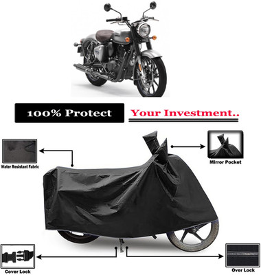 Amexride Two Wheeler Cover for Royal Enfield(Classic Gunmetal BS6, Black)