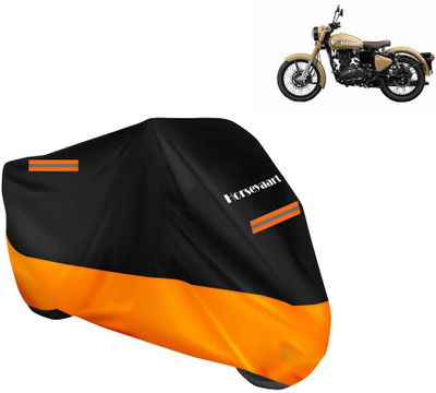 Horseyaart Waterproof Two Wheeler Cover for Royal Enfield(Classic 350 Signals, Orange)