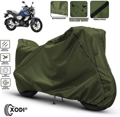 xodi Waterproof Two Wheeler Cover for Yamaha(FZ-S, Green, Black)