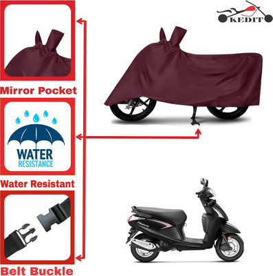 KEDIT Two Wheeler Cover for Hero(Pleasure Plus, Maroon)