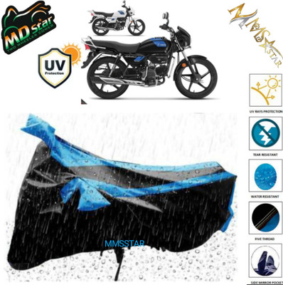 MMSSTAR Waterproof Two Wheeler Cover for Hero Electric(Karizma ZMR, Black, Blue)