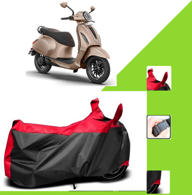 WMIZEXA Two Wheeler Cover for Bajaj(Chetak, Black, Red)