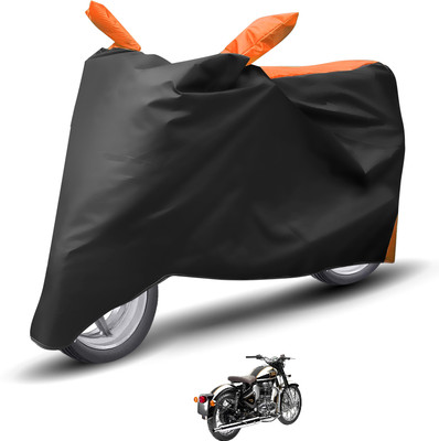 Caronix Waterproof Two Wheeler Cover for Royal Enfield(Classic Chrome, Orange)