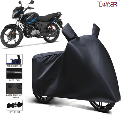 TENNYCER Waterproof Two Wheeler Cover for Hero(Glamour, Black)