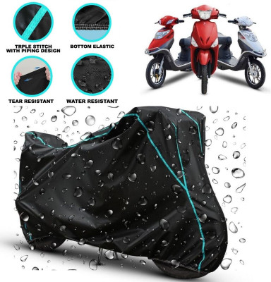 kerwa Waterproof Two Wheeler Cover for Hero Electric(Electric Scooter, Black)