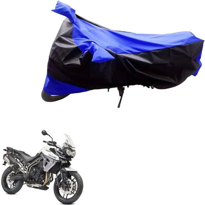 Mdstar Waterproof Two Wheeler Cover for Triumph(Tiger 800 XR, Black, Blue)