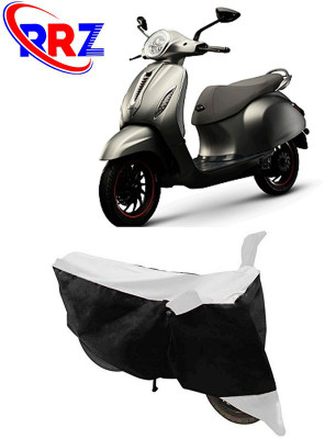 RRZ Waterproof Two Wheeler Cover for Bajaj(Chetak, Black, White)