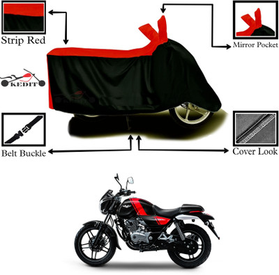 KEDIT Two Wheeler Cover for Bajaj(V15, Red, Black)