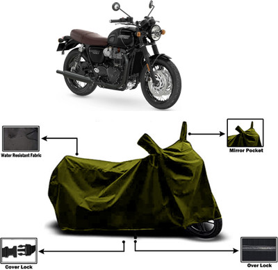 Amexride Two Wheeler Cover for Triumph(Bonneville T120 Black, Green)