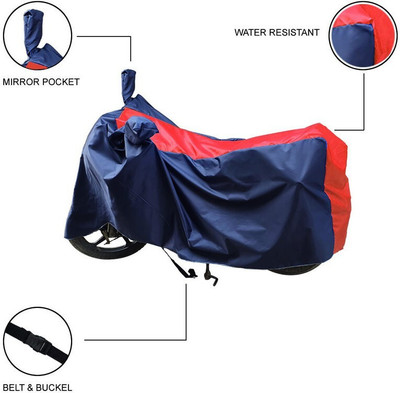 Furnish Flow Two Wheeler Cover for TVS(Apache RTR 200 Fi E100, Red)