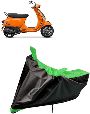 aksmit Two Wheeler Cover for Vespa(Black, Green)