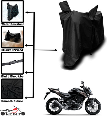 KEDIT Two Wheeler Cover for Universal For Bike(CB 500, Black)