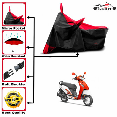 AASHTIK MART Two Wheeler Cover for Honda(Activa i, Red, Black)