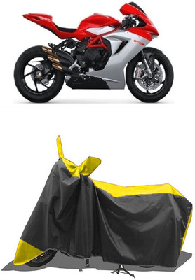 SUGASHRI Waterproof Two Wheeler Cover for MV Agusta(F3, Yellow, Black)