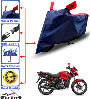 AASHTIK MART Two Wheeler Cover for Hero(Glamour BS6, Red, Blue)