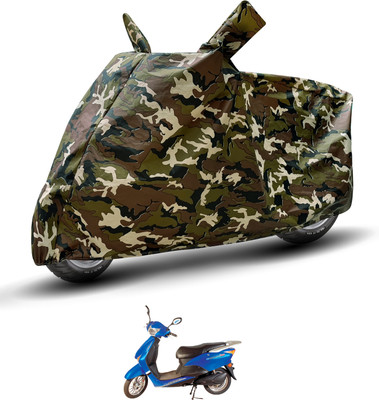 Auto Hub Waterproof Two Wheeler Cover for Avon(E Scoot, Brown)