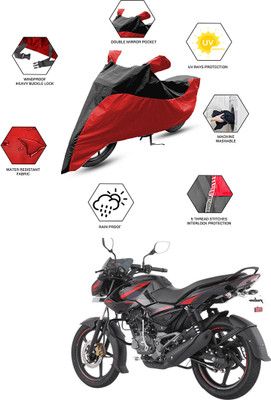 FurniGully Two Wheeler Cover for Bajaj(Pulsar 135 LS DTS-i, Black, Red)