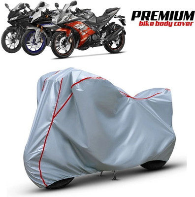 xodi Waterproof Two Wheeler Cover for Yamaha(R15, Silver, Red)