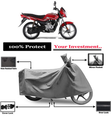Amexride Two Wheeler Cover for Bajaj(Platina 100 BS6, Grey)