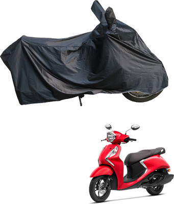 Motodreka Waterproof Two Wheeler Cover for Yamaha(Fascino BS6, Black)