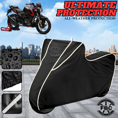 FBC Waterproof Two Wheeler Cover for TVS(Apache RTR 200, Black)