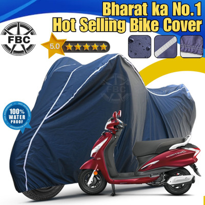 FBC Waterproof Two Wheeler Cover for Hero(Destini 125, Blue, White)