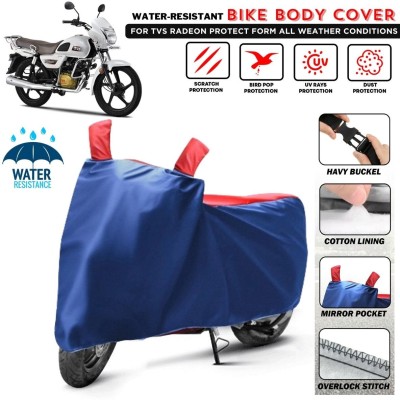 brandroofz Waterproof Two Wheeler Cover for TVS(Radeon, Blue, Red)