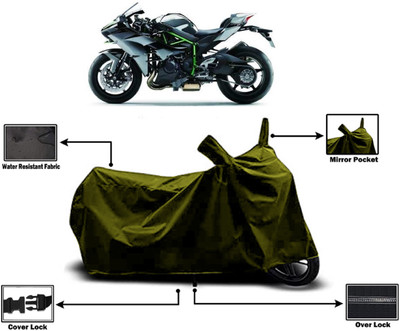 Amexride Two Wheeler Cover for Kawasaki(Ninja H2R, Green)