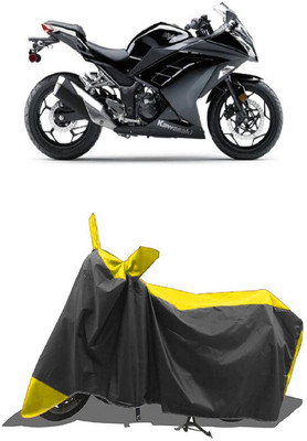 SUGASHRI Waterproof Two Wheeler Cover for Kawasaki(300, Yellow, Black)