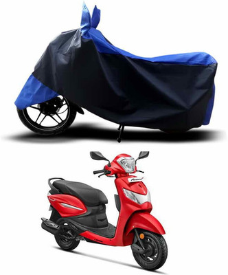 DeepShakshi AUTOMOTIVE Waterproof Two Wheeler Cover for Hero(Pleasure+ 110, Black, Blue)
