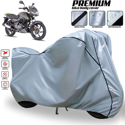 SThanaveX Waterproof Two Wheeler Cover for Bajaj(Pulsar 150 BS6, Silver, Black)