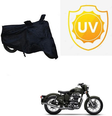 MMSSTAR Waterproof Two Wheeler Cover for Royal Enfield(Battle, Black)