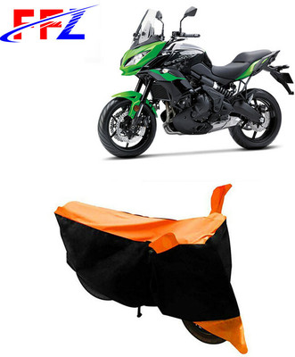 FFZ Waterproof Two Wheeler Cover for Kawasaki(Versys 650, Black, Orange)