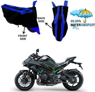 Ascension Two Wheeler Cover for Kawasaki(ZH2, Black, Blue)