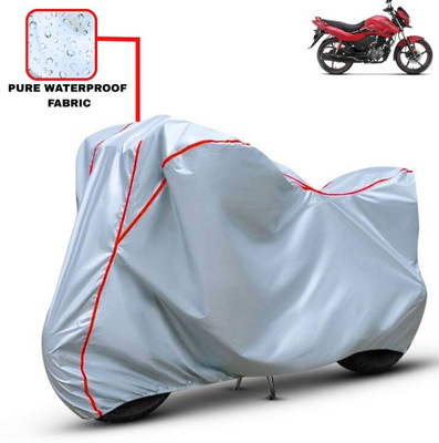 Delphinium Waterproof Two Wheeler Cover for Hero(Passion Xpro, Silver, Red)