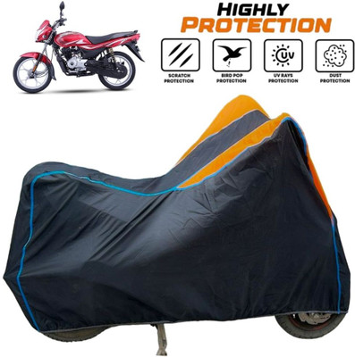 ZAQE Two Wheeler Cover for Bajaj(Platina 100 BS6, Black, Orange, Blue)