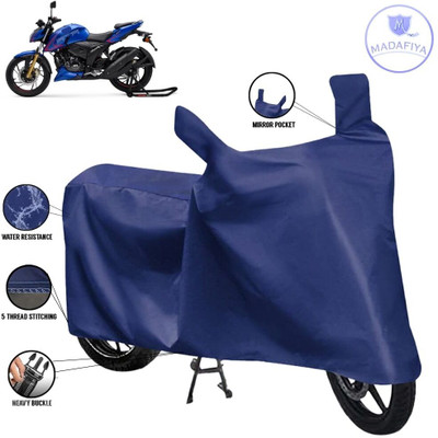 MADAFIYA Waterproof Two Wheeler Cover for TVS(Apache RTR 200 4V, Blue)