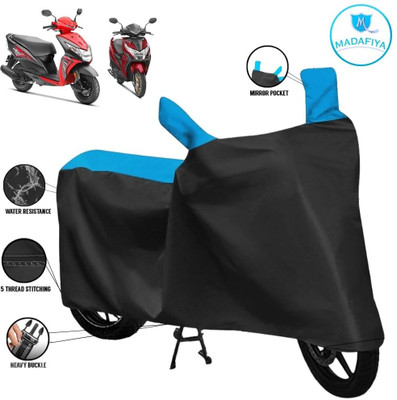 MADAFIYA Waterproof Two Wheeler Cover for Honda(Dio, Black, Blue)