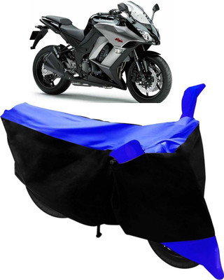 Mdstar Waterproof Two Wheeler Cover for Kawasaki(Ninja 1000, Black, Blue)