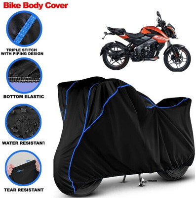 Grizzly Two Wheeler Cover for Bajaj(Pulsar NS125, Black, Blue)