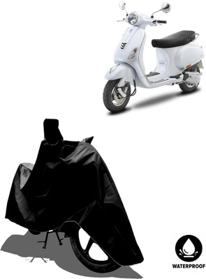 Amexride Waterproof Two Wheeler Cover for Vespa(ZX 125 BS6, Black)