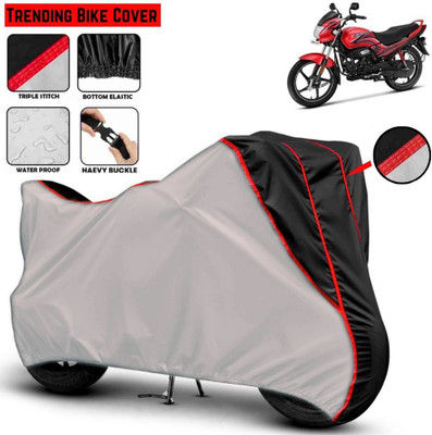 Mwiss Waterproof Two Wheeler Cover for Hero(Passion Plus, Silver, Black)