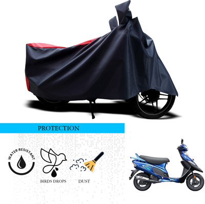 ANTHUB Waterproof Two Wheeler Cover for TVS(Scooty Pep Plus, Black, Red)