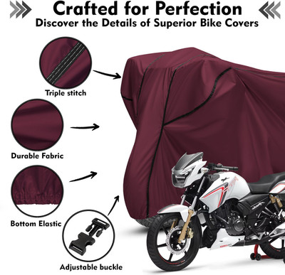 Shiv Kanha Waterproof Two Wheeler Cover for TVS(Apache RTR 160, Maroon, Black)