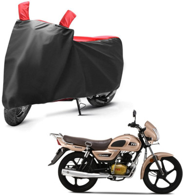 sowelar Waterproof Two Wheeler Cover for TVS(Radeon, Black, Red)