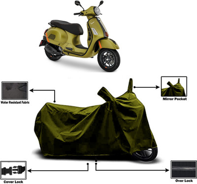 Amexride Two Wheeler Cover for Vespa(GTS 300, Green)